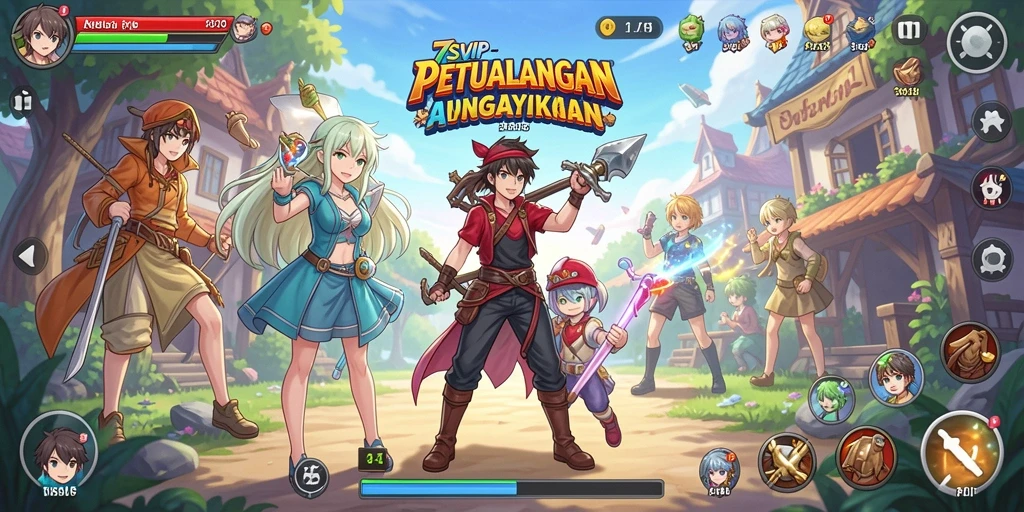 Tangkapan layar 7SVIP menampilkan karakter anime dalam aksi seru.