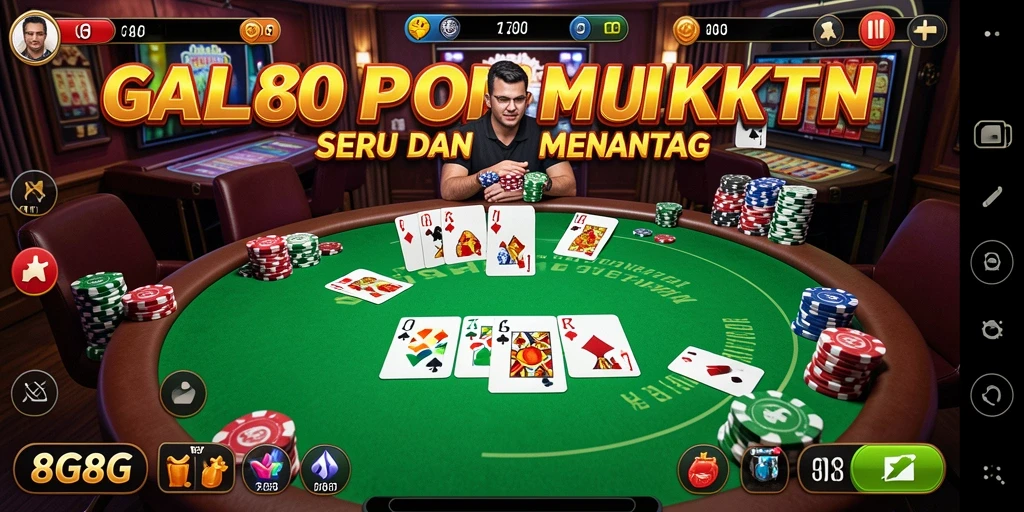 Tampilan gameplay poker menegangkan di 8G8G.