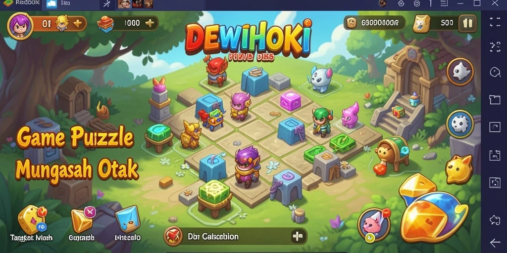 Tampilan gameplay DEWIHOKI yang mengasyikkan, penuh dengan tantangan puzzle.