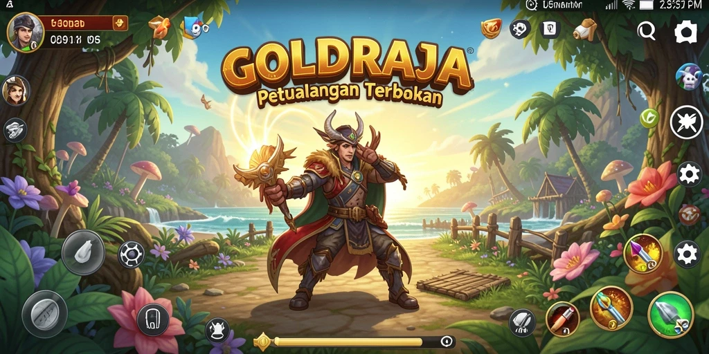 Tampilan gameplay <strong>GOLDRAJA</strong> yang menakjubkan dalam dunia terbuka.