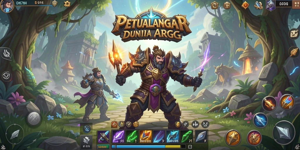 Screenshot utama menampilkan aksi pertarungan seru dalam game ARPG.