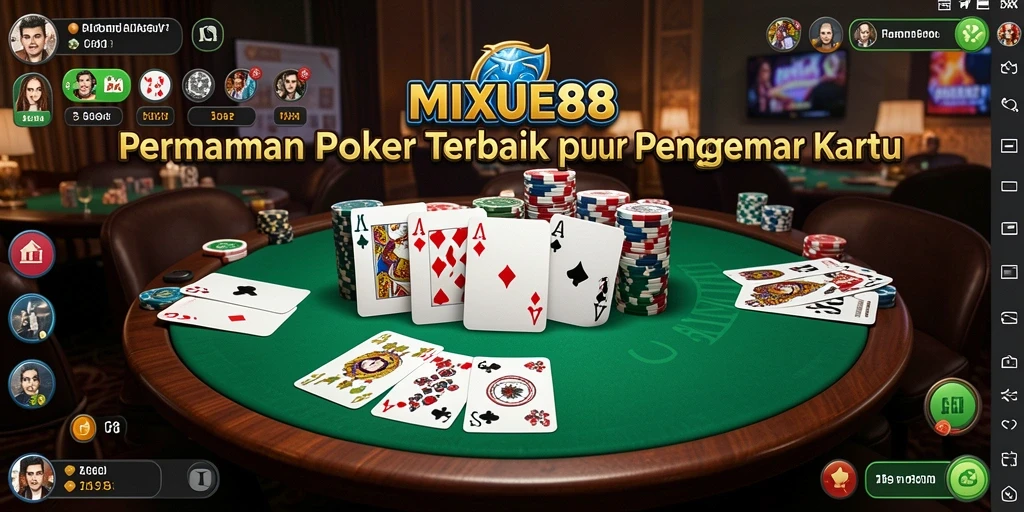Tampilan gameplay Poker yang mengasyikkan di MIXUE88.