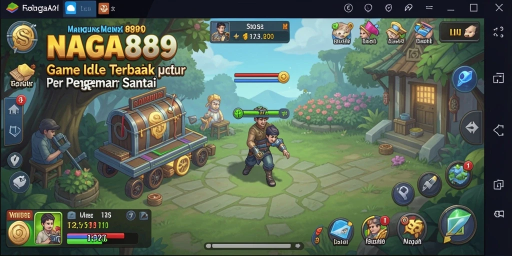 Tampilan gameplay NAGA889 yang menampilkan aksi karakter Idle.