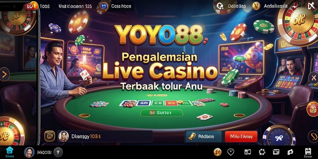Tangkapan layar utama YOYO88 menampilkan dealer langsung dan gameplay yang menarik.