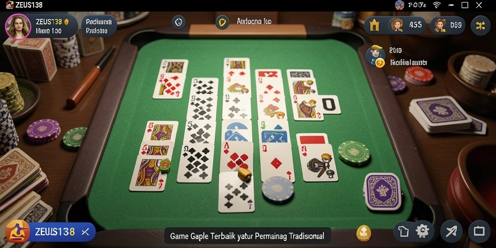 Tampilan gameplay seru dalam permainan Gaple ZEUS138.